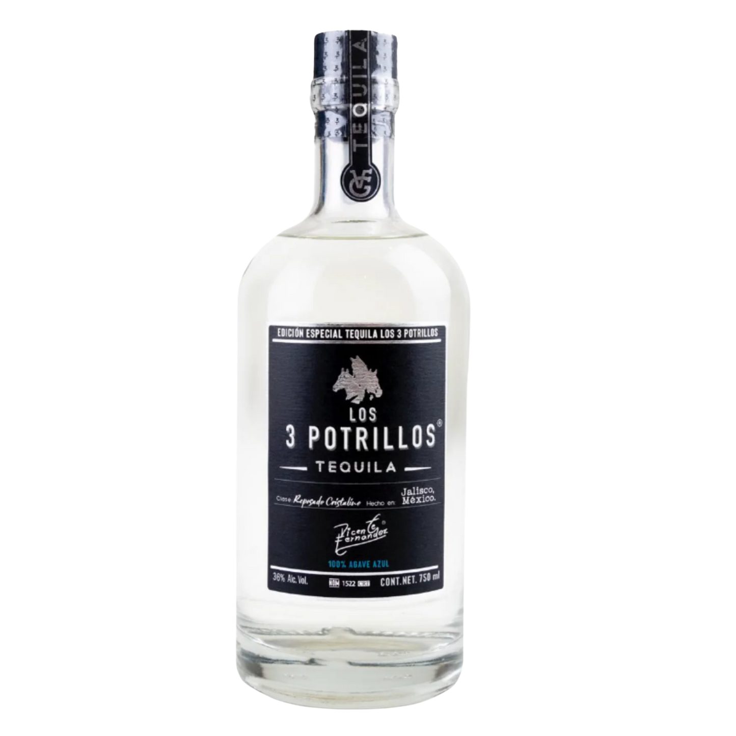 LOS 3 POTRILLOS REPOSADO CRISTALINO 750 ML