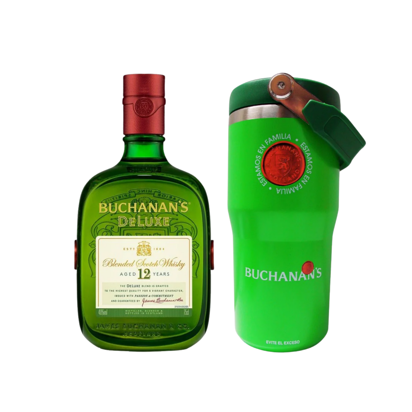 BUCHANANS 12 750ML + TUMBLER ACERO 591ML