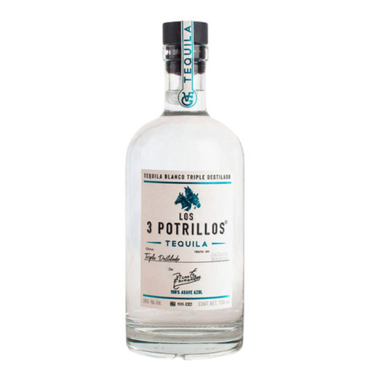 LOS 3 POTRILLOS BLANCO TRIPLE DESTILADO 750 ML