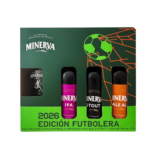 MINERVA SIX PACK EDIC FUTBOLERA C/VASO 355ML