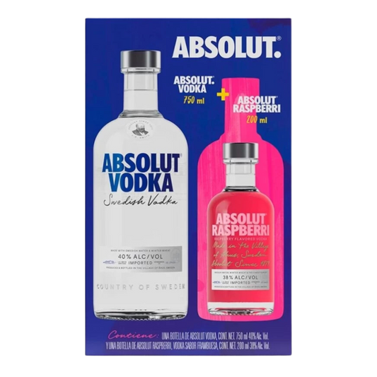 ABSOLUT AZUL 750 ML + ABS RASPBERRY 200 ML