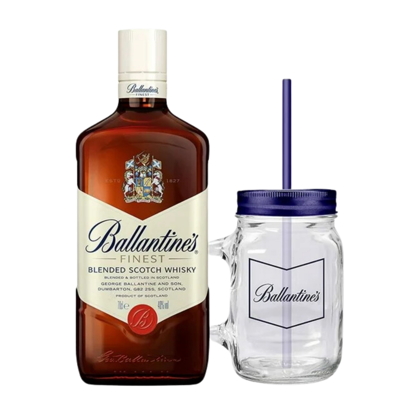 BALLANTINES FINEST 700 ML + MASON JAR