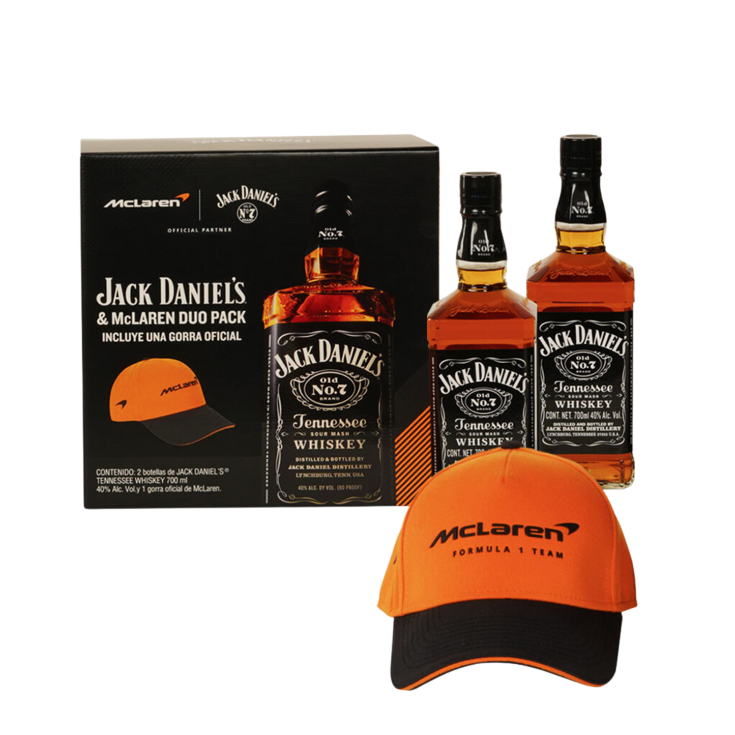 DUO JACK DANIELS 700 ML + 1 GORRA MCLAREN